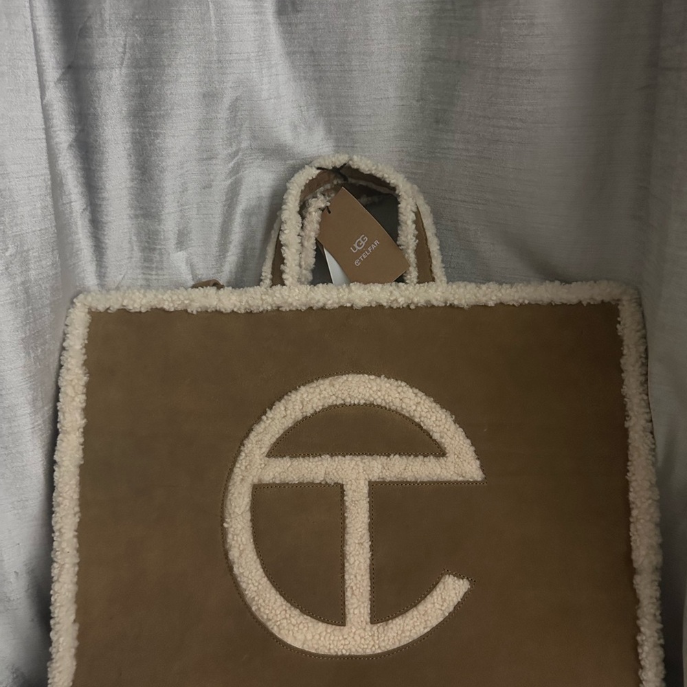 Telfar Tan Shearling Tote Bag